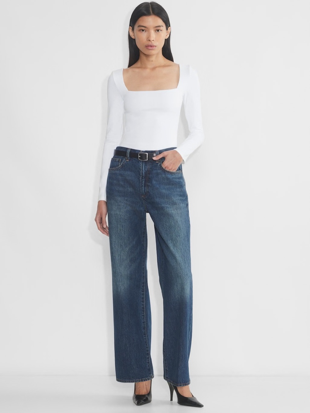 square neck long sleeve